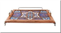 خرید صنایع دستی سینی کاشی دار مستطیل پایه دار از: www.ashja.com - کتابسرای اشجع